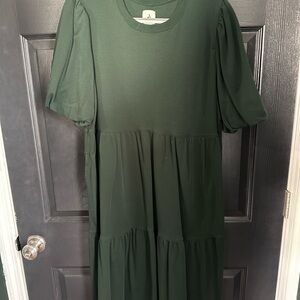 Amazon Essentials Women's Green Midi Dress
